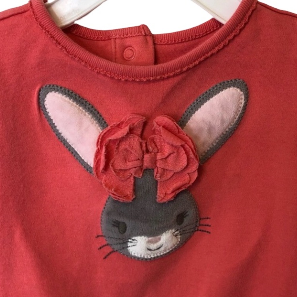 Gymboree Pink Easter Bunny Motif Onesie Top Shirt Baby Girls 6-12 months - Picture 3 of 6